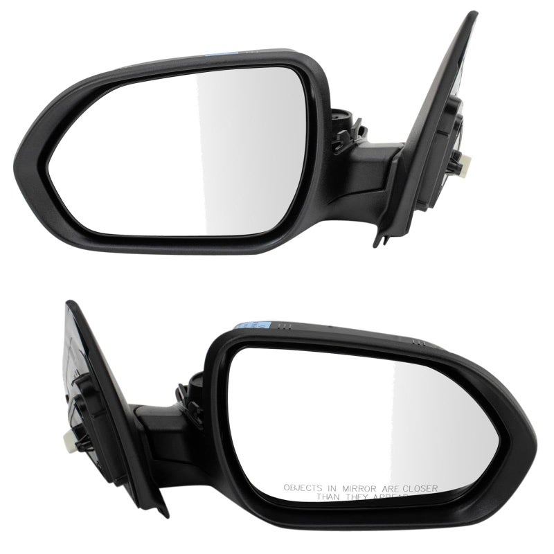 TRQ Driver Passenger Side Power Mirror Set Smooth Black Paint to Match Compatible with 20212023 Kia Seltos LX KI1320248 KI1321248