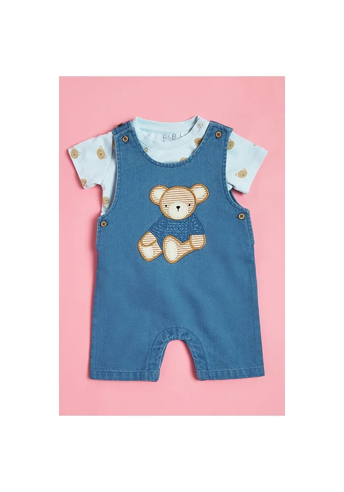 R&b Printed T-Shirt and Dungaree Set