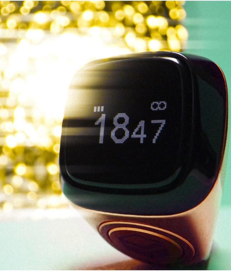 YU WELL iQIBLA Smart Tasbih Zikr Ring- Muslim Prayer- Prayer Timing Reminder OLED Display Tasbih Counter Smart Ring Wearable Technology Waterproof (20MM Metal, Rose Gold) - Image 4