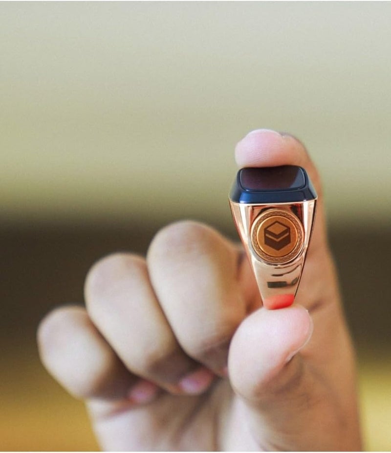 YU WELL iQIBLA Smart Tasbih Zikr Ring- Muslim Prayer- Prayer Timing Reminder OLED Display Tasbih Counter Smart Ring Wearable Technology Waterproof (20MM Metal, Rose Gold) - Image 3
