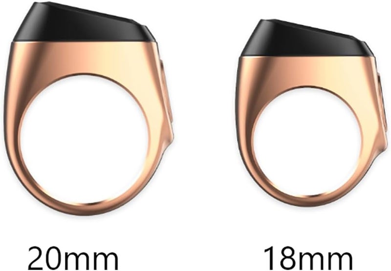 YU WELL iQIBLA Smart Tasbih Zikr Ring- Muslim Prayer- Prayer Timing Reminder OLED Display Tasbih Counter Smart Ring Wearable Technology Waterproof (20MM Metal, Rose Gold) - Image 2