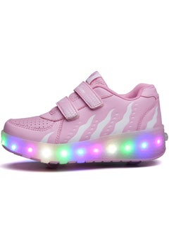 Generic LED Light Up Roller Skates Wheel Shoes for Kids Pink  - Image 2