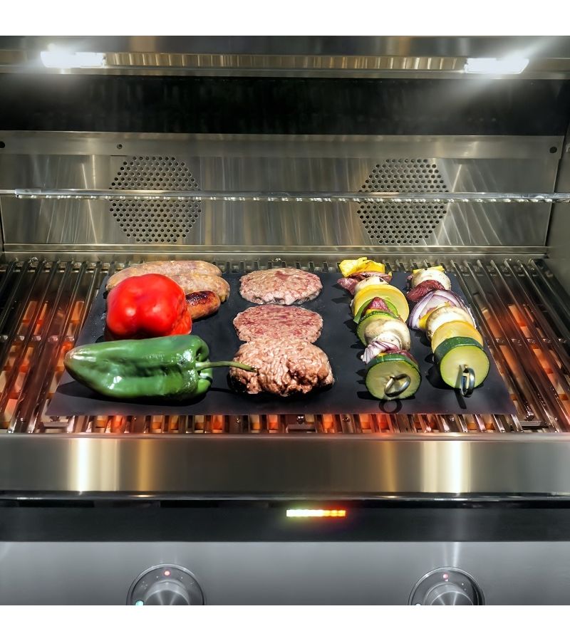 3 Piece Black Barbecue Mat Non Stick Silicone Oven Grill Outdoor Mat - Image 5