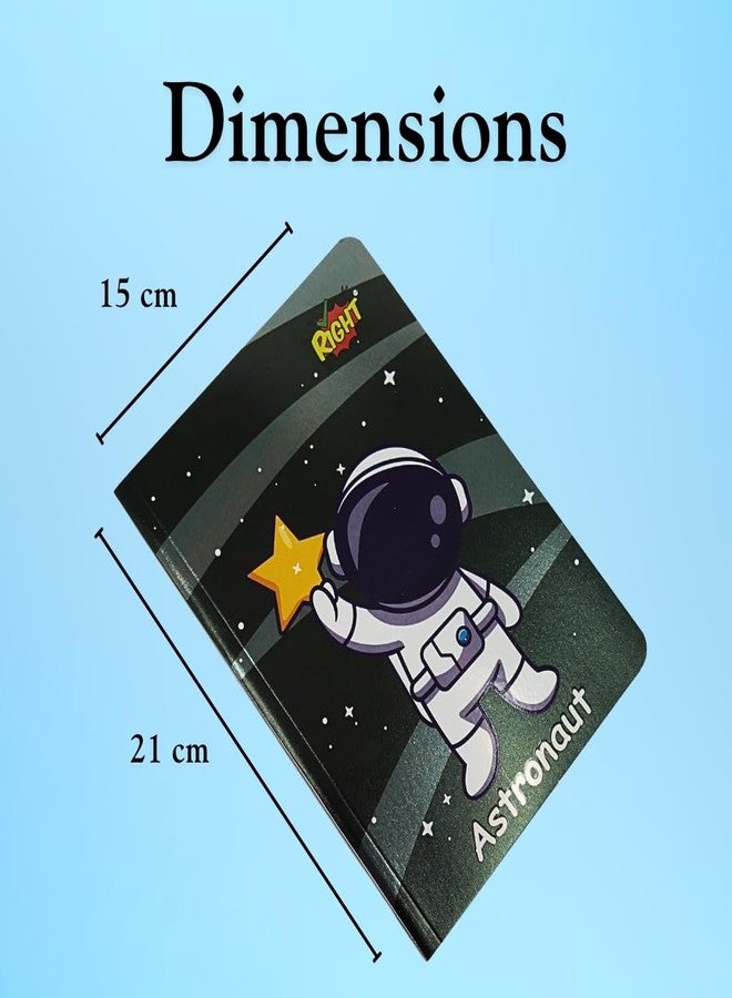 RIGHT A5 Astronaut Diary & Notebook for Kids & Adults | 160 Pages, 90 GSM Ruled Writing Journal | Space Theme Soft Cover Study Notebook for School Notes, Homework & Gifting (Green) - Image 3