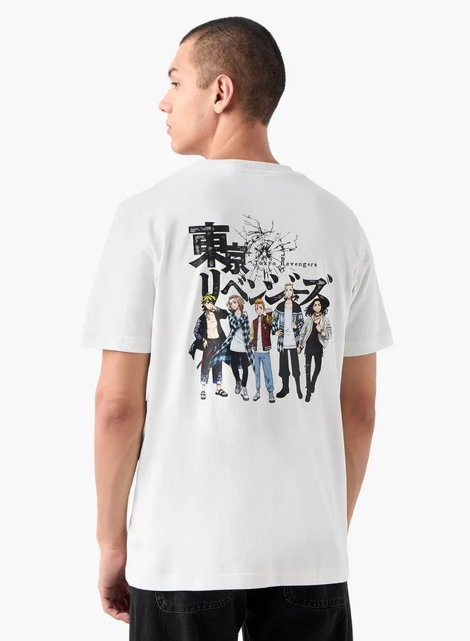 Splash FAV Anime Print T-shirt with Crew Neck