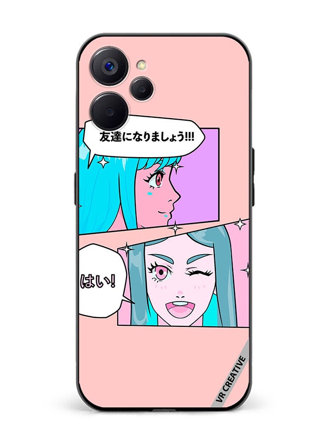 VR CREATIVE Protective Case Cover For Realme 10 5G Cute Pastel Collage With Manga Comics Frames With Anime Characters Design Multicolour - Image 1