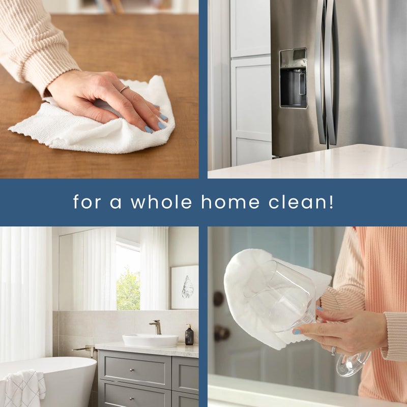 S&T INC. 50 Pack Microfiber Cleaning Cloth with Box, Bulk Towels for Home, Reusable Microfiber Towels for Cars, Cleaning Rags, White, 11.8 Inches x 11.8 Inches, 50 Count - Image 5