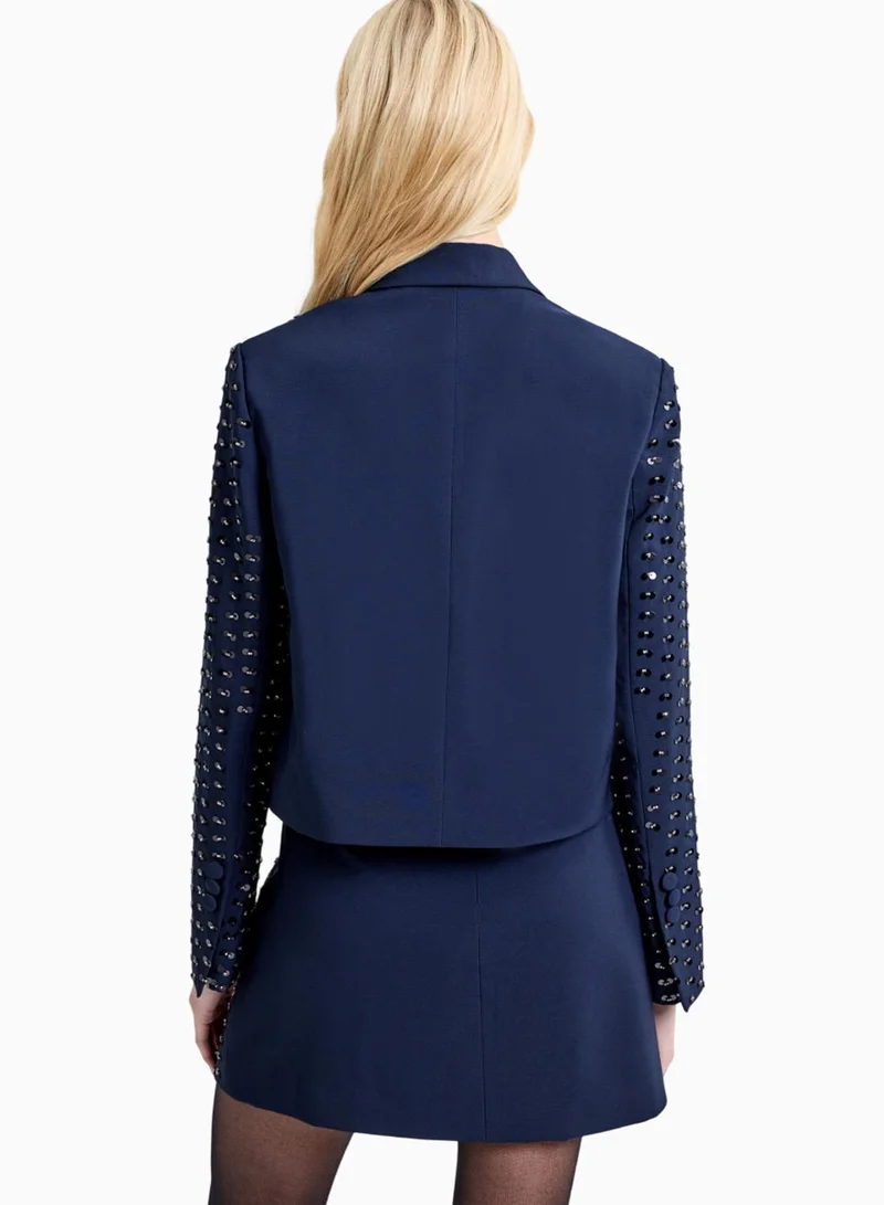 French Connection Navy Sherry Embellished Blazer for Women | Best Price UAE