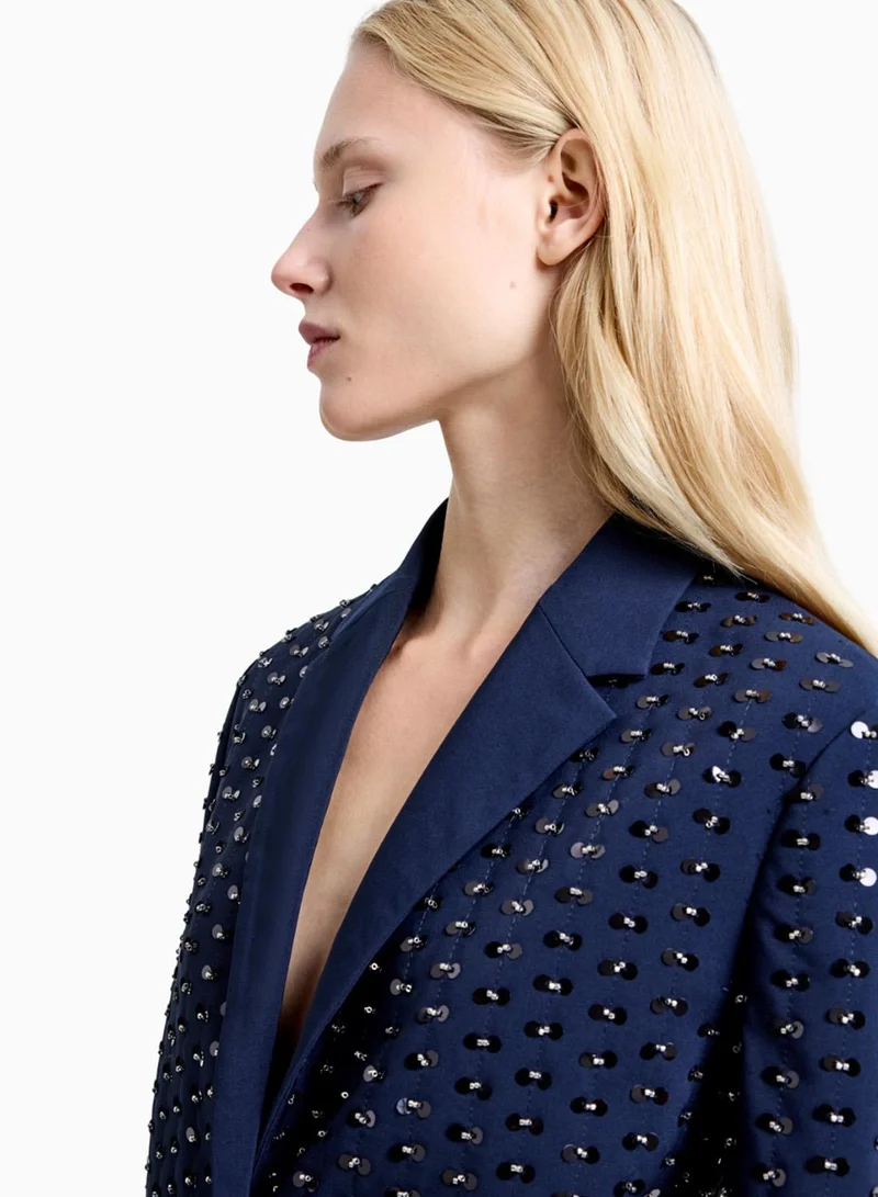 French Connection Navy Sherry Embellished Blazer for Women | Best Price UAE