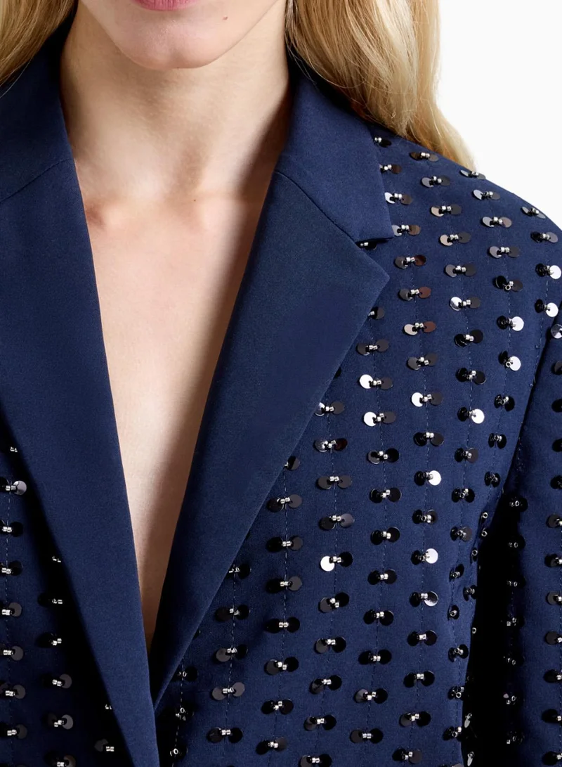 French Connection Navy Sherry Embellished Blazer for Women | Best Price UAE