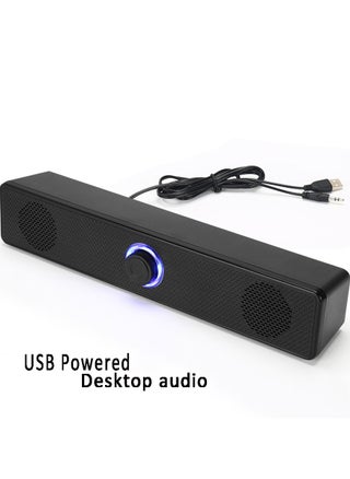 Computer Speakers, 2.0 Stereo USB Powered Wired Sound Bar, 3.5mm TV Auxiliary Connection, Auxiliary Connection for Desktops, Laptops, Computer Monitors, Cell Phones - pzsku/Z7A67A1C4646FD923F1ECZ/45/_/1729326883/6535c2f6-f6cc-430f-8502-98f5ce5a1a5f