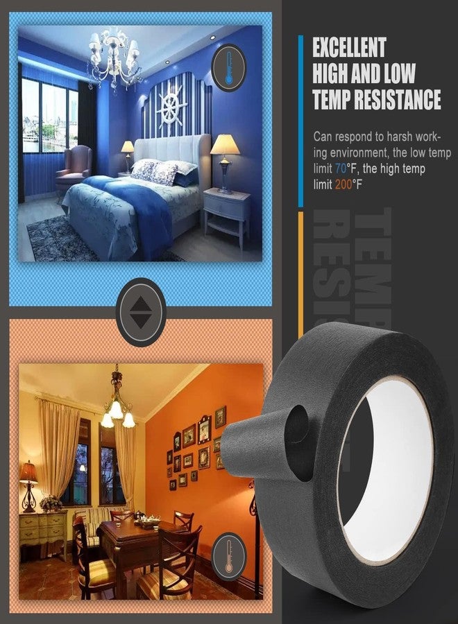 Lichamp شريط لاصق أسود عريض من Lichamp للرسامين، 2 بوصة، شريط لاصق أسود متوسط الحجم، 1.95 بوصة × 55 ياردة - Image 4