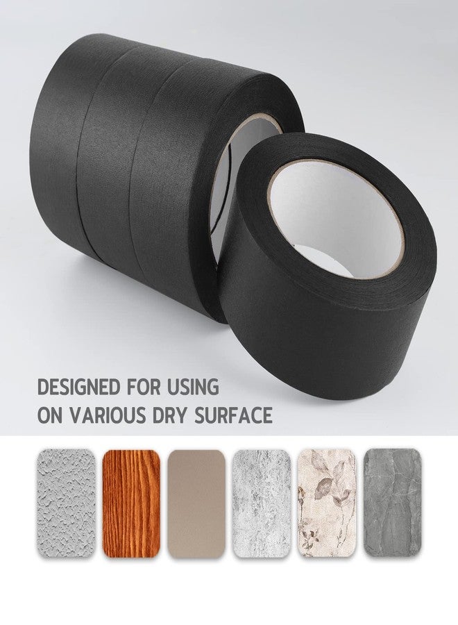 Lichamp شريط لاصق أسود عريض من Lichamp للرسامين، 2 بوصة، شريط لاصق أسود متوسط الحجم، 1.95 بوصة × 55 ياردة - Image 5