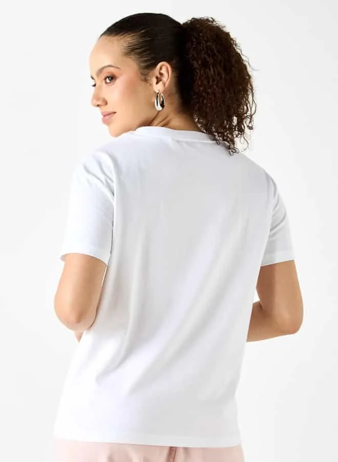 Lee Cooper Lee Cooper Graphic Print Crew Neck T-shirt with Short Sleeves