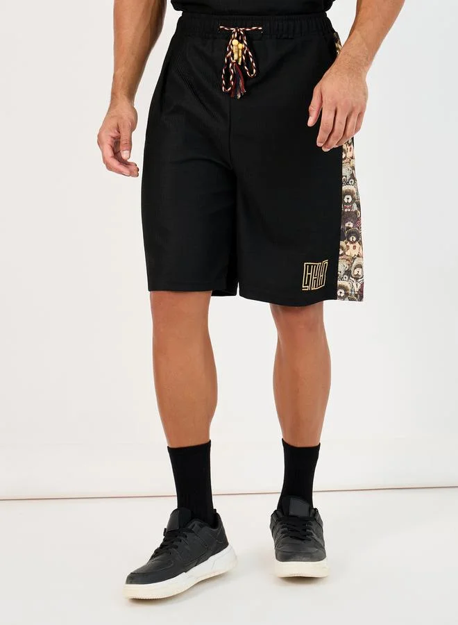 Styli Oversized Graphic Print T-Shirt & Shorts with Side Print Co-Ords
