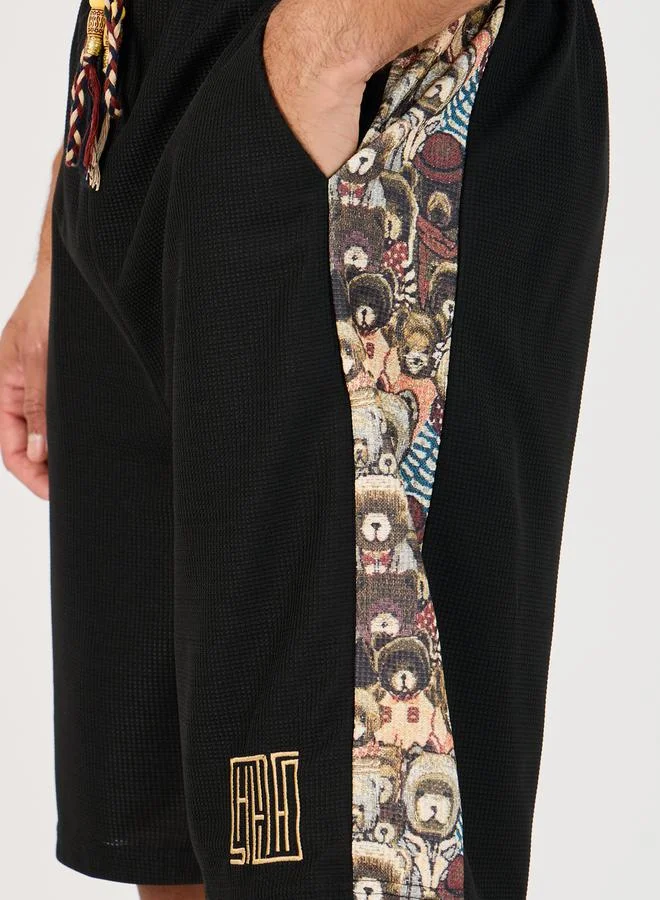 Styli Oversized Graphic Print T-Shirt & Shorts with Side Print Co-Ords