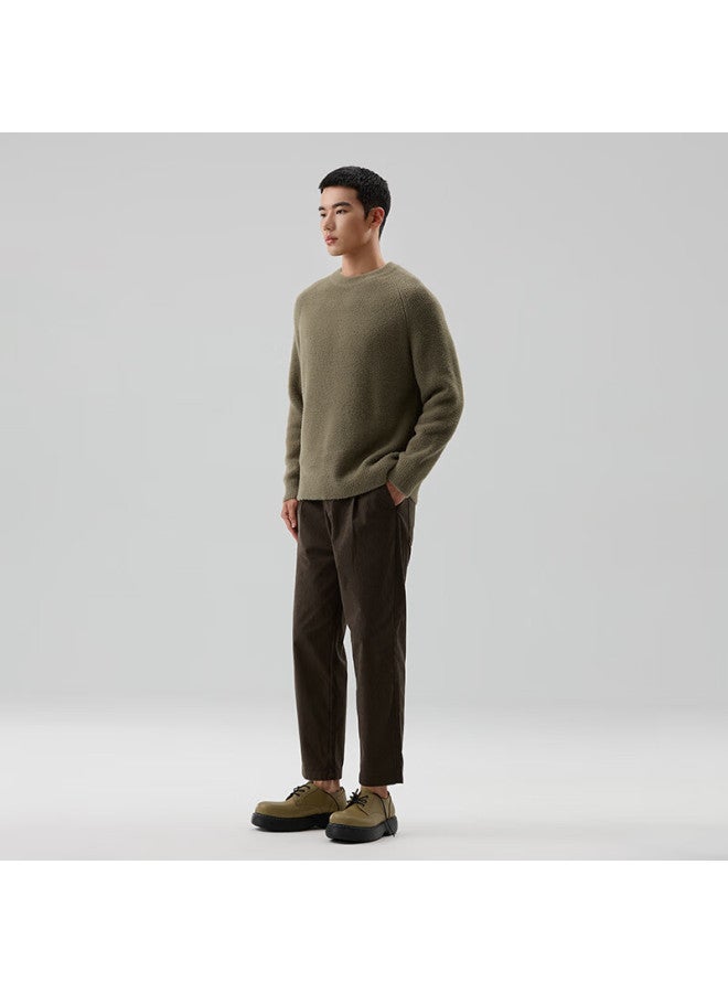 Markless Faux Mink Wool Sweater Men's Commuter Warm Autumn Winter Thickened Knitwear Crew Neck Base Shirt 4703 Camel M - Image 2