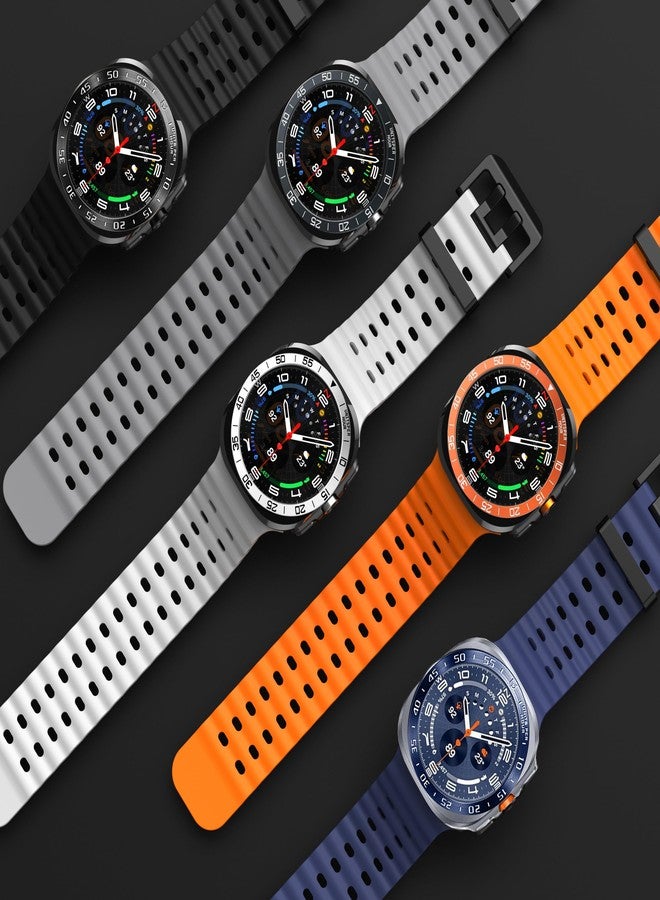 DEALELE Bezel Cover Compatible with Samsung Galaxy Watch Ultra 47mm (2025/2024), Time Scale Stainless Steel Metal Bezel Ring Adhesive Cover Anti Scratch Protector Accessory, Blue - Brushed - Image 5