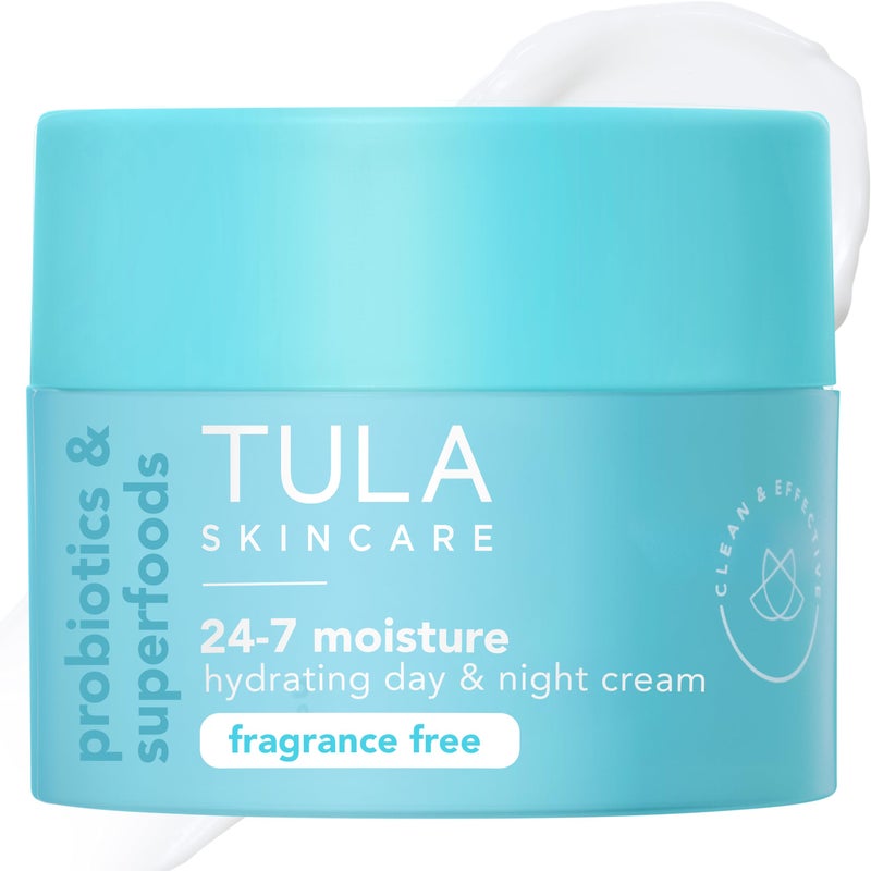 TULA Skin Care 247 Hydrating Day Night Cream Fragrance Free Nourishing Moisturizer for Face Improves Skin Smoothness Maintains Balance Contains Watermelon Apple Extract 15 oz