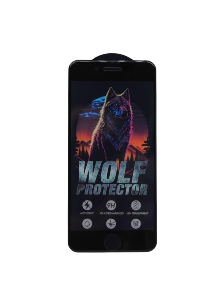 Wolf Protector Design Tempered Glass Screen Protector for Apple iPhone 6 / Apple iPhone 7 /Apple iPhone 8 - Clear & Black - Image 1
