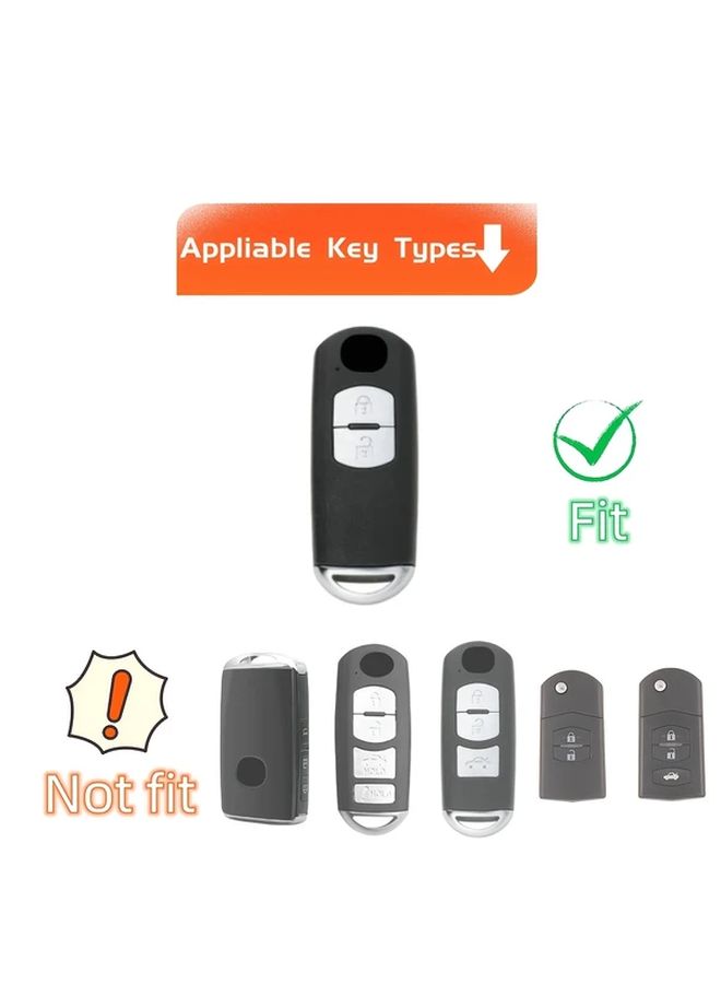 White TPU Car Key Fob Case Holder for Mazda With Elegant Design Protection - Image 5