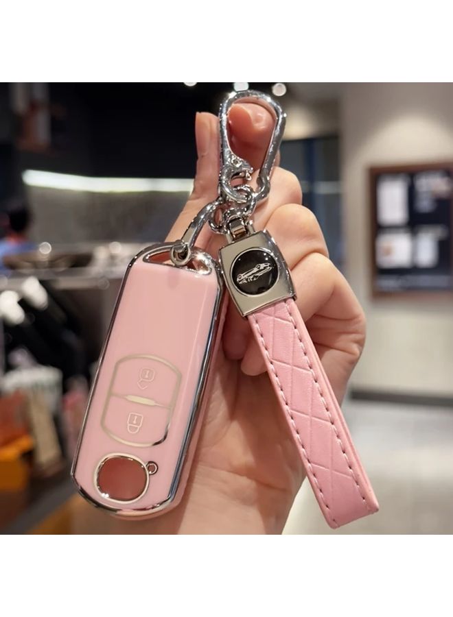 White TPU Car Key Fob Case Holder for Mazda With Elegant Design Protection - Image 4
