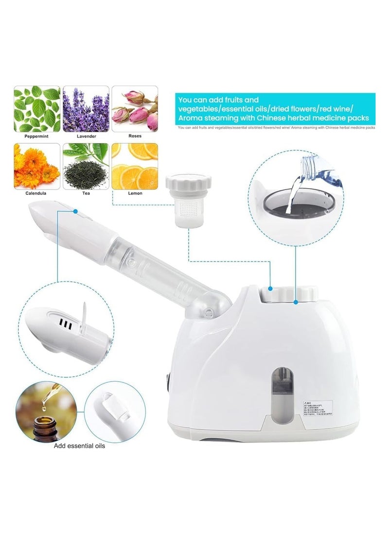 Facial Steamer with 360 Degree Adjustable Extendable Long Arm, Unblocks Pores and Blackheads, Portable Steamer