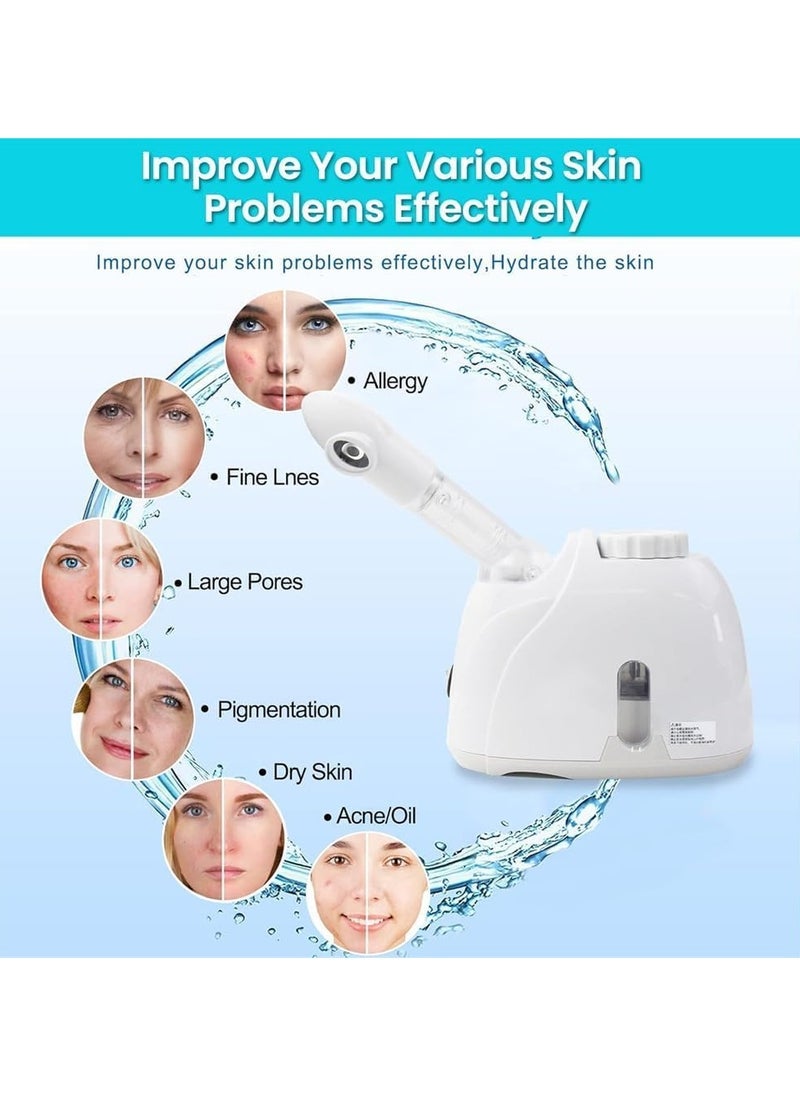 Facial Steamer with 360 Degree Adjustable Extendable Long Arm, Unblocks Pores and Blackheads, Portable Steamer