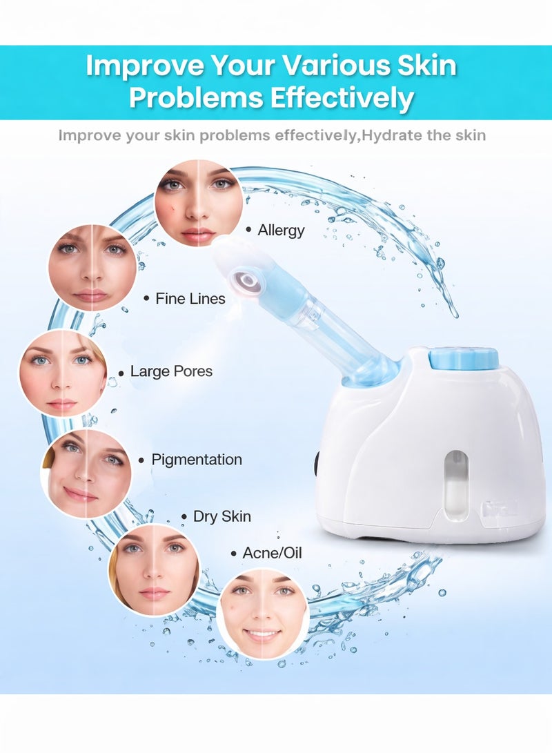Facial Steamer with 360 Degree Adjustable Extendable Long Arm, Unblocks Pores and Blackheads, Portable Steamer - Image 4