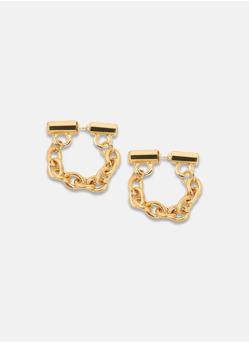 سوهي Contemporary Chain Bar Hoop Earrings