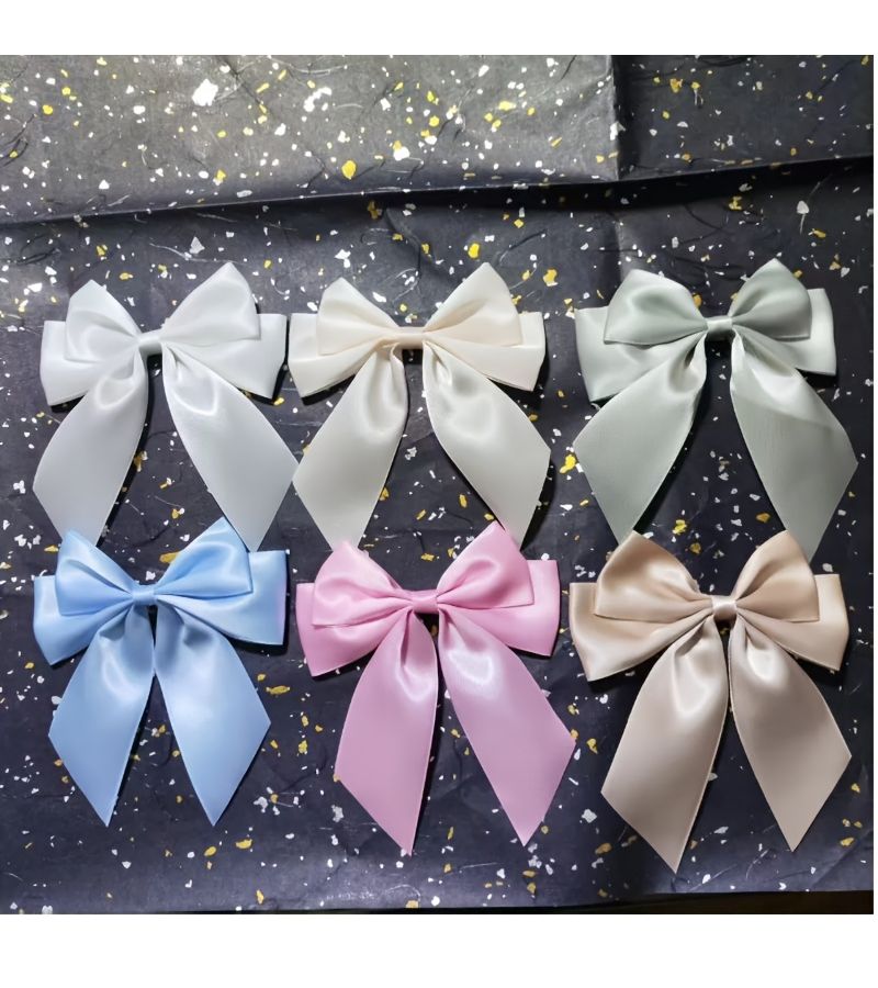 9 Pieces Grey Four Loop Bows Set Light Romantic Color Series For Gift Wrapping Basket Decoration Birthday Packaging Holidays Weddings Bridal Shower - Image 1