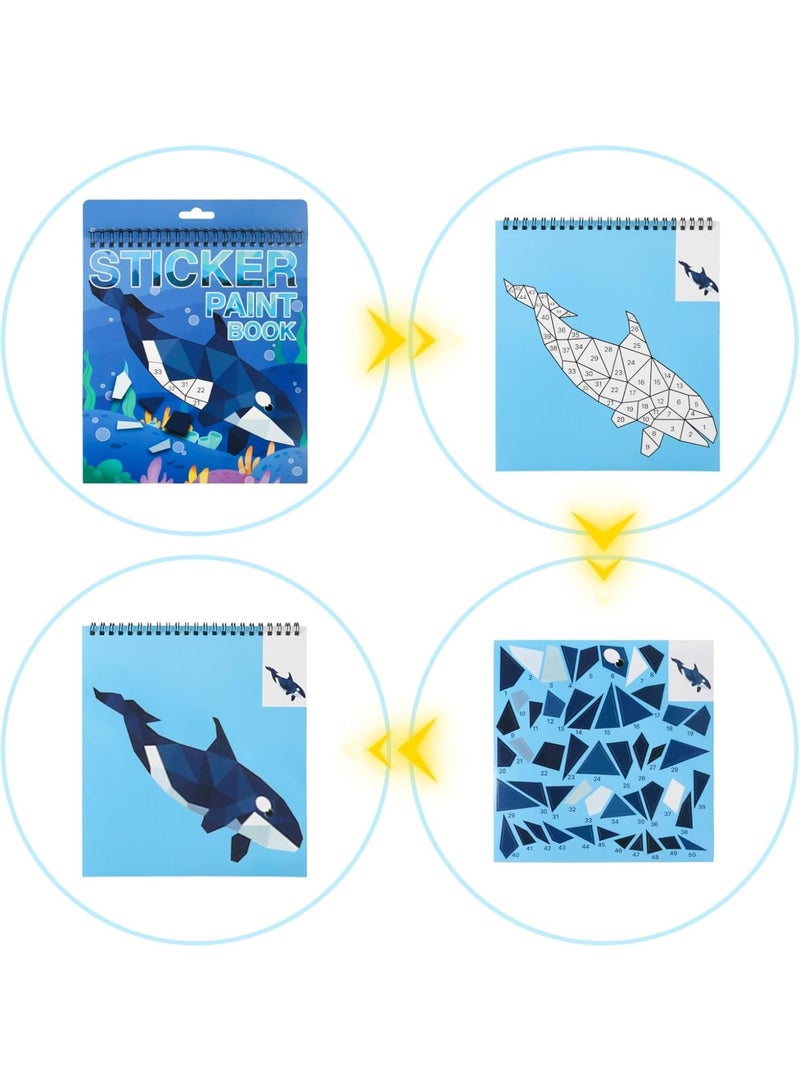 Luckam 3 Pcs Paint by Sticker Kids, Paint with Stickers Crafts for Kids Ages 4-8, Animal, Ocean & Insect Themes, Educational Travel Toy for Boys & Girls, Party Favors, Birthday Gifts - Image 3