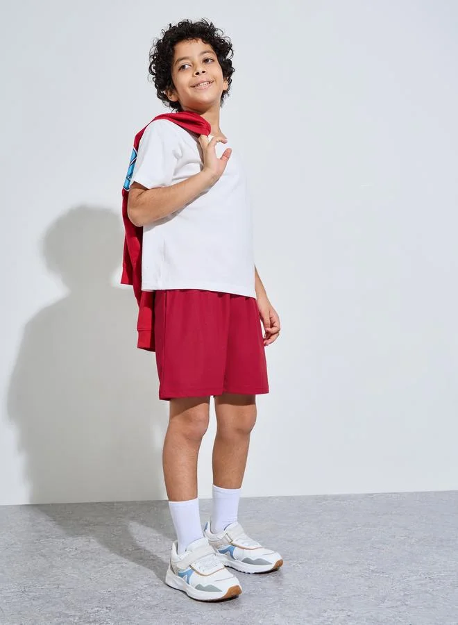 Styli Teens Cotton Sports Jersey Shorts with Side Pocket