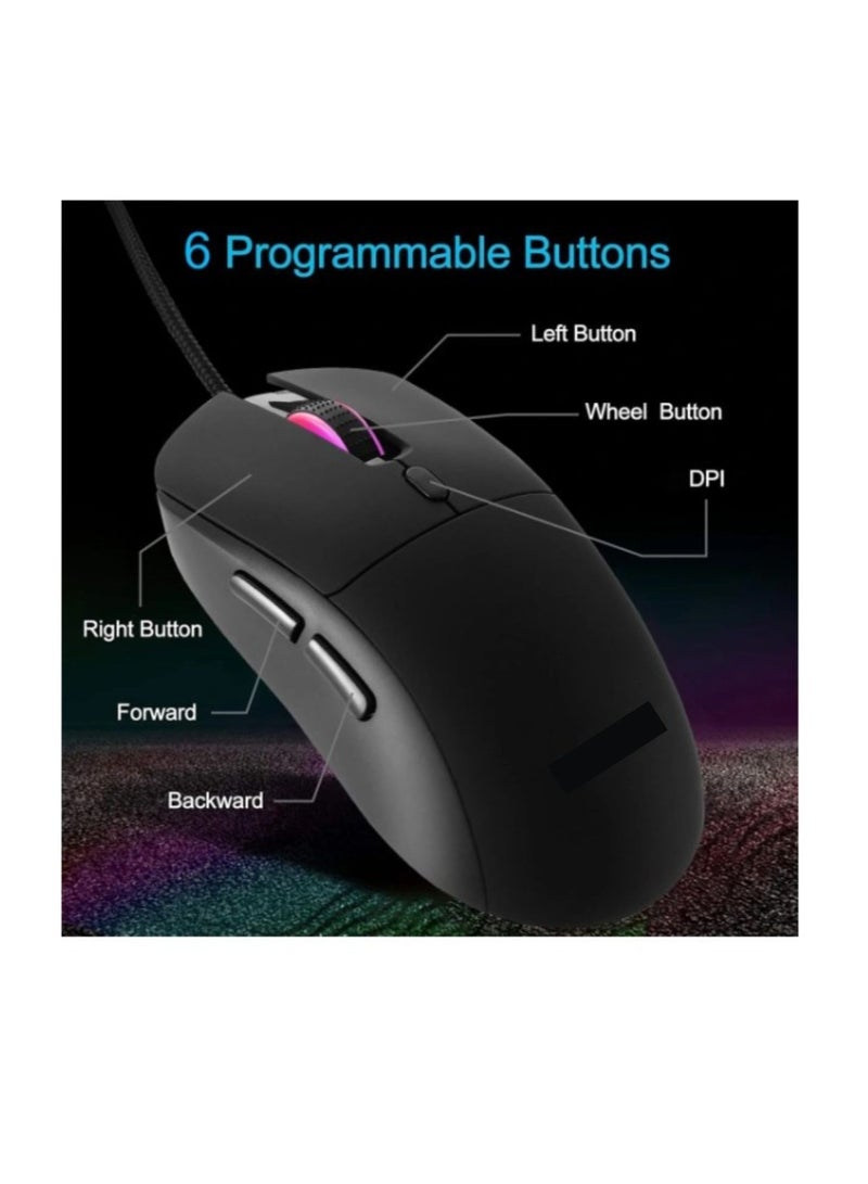 Terabyte Wired Gaming Mouse,RGB Backlight, Lightweight and Ergonomic - Image 2