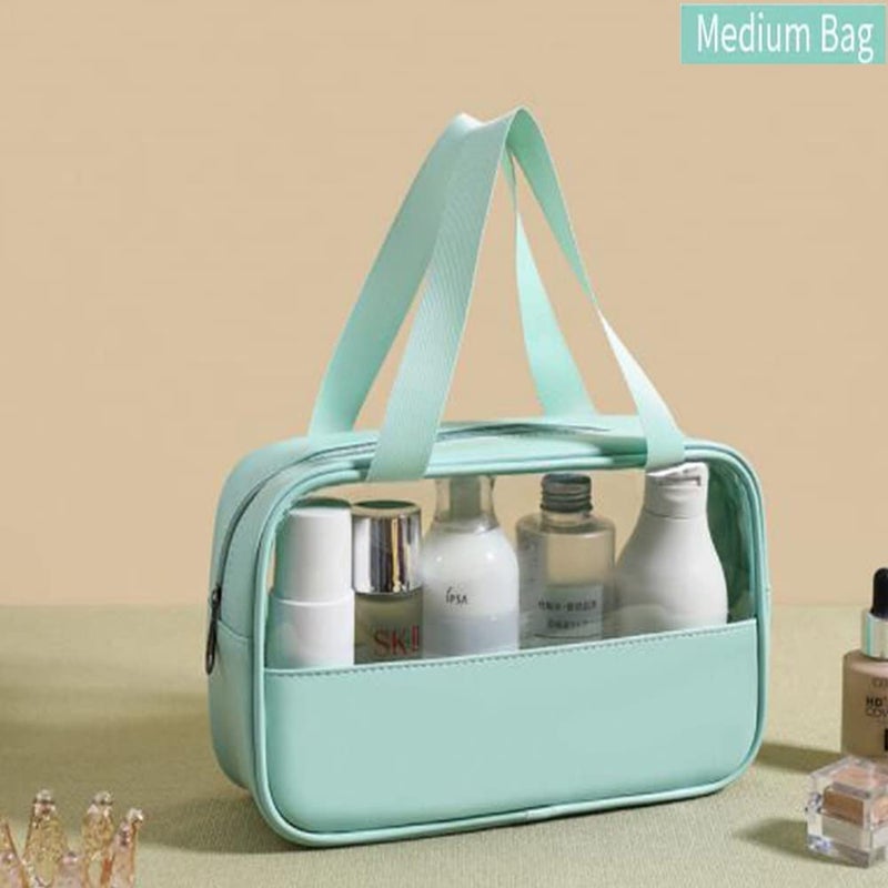 DREHOTRY3 Pack Makeup Bag Travel Cosmetic Bag with Handle Waterproof Toiletry Bag Portable Organizer Storage Bag Set for Women - Image 4