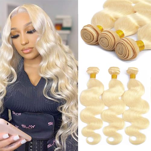 613 Body Wave Bundles Human Hair 18 20 22 300g 100 Unprocessed Brazilian Virgin Hair 12A Grade Blonde Body Wave Human Hair 3 Bundles 613 Blonde Hair Bundles
