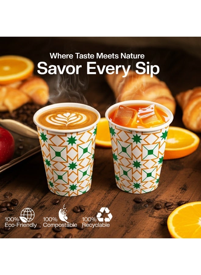 EcoEdge 6 Oz Disposable Heavy-Duty Colourful Cups (Pack of 100) | For Coffee-Latte, Tea, Water | Planet Friendly, High Quality, Sturdy, | For Takeaway, Cafes, Restaurants, Catering | 100% Sustainable - Image 5