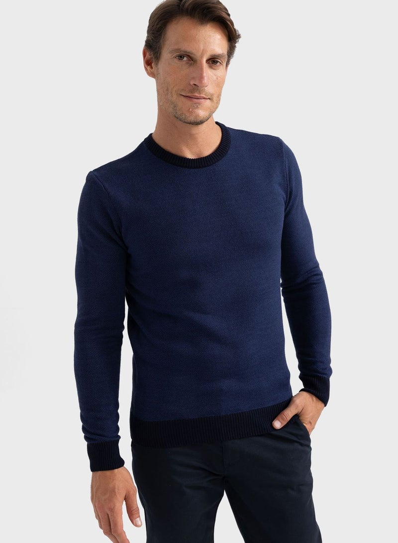 DeFacto Knitted Crew Neck Sweater - Image 1