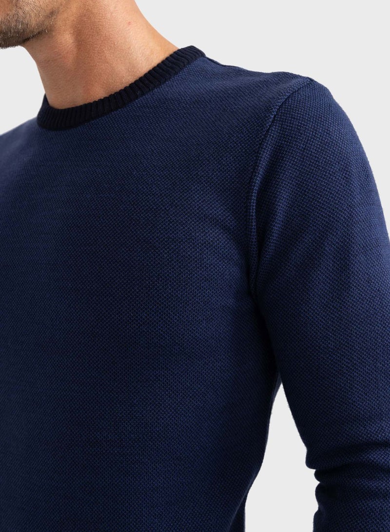 DeFacto Knitted Crew Neck Sweater - Image 4