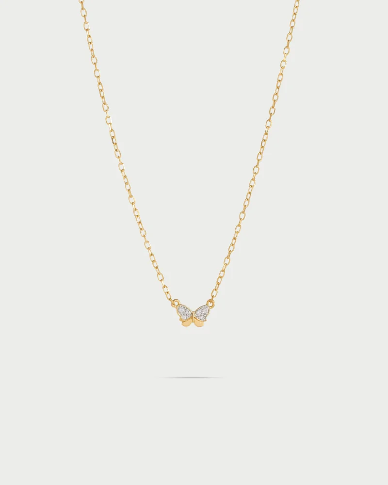 Rue Des Mill Butterfly chain choker - Fly&Shine - Yellow gold