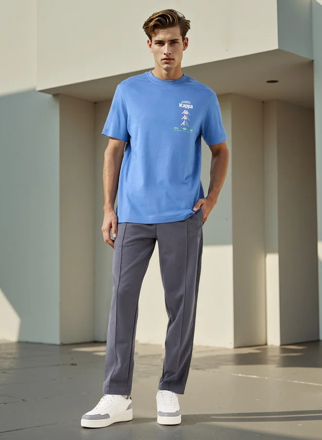 Kappa Kappa Panelled Track Pants with Drawstring Closure and Pockets