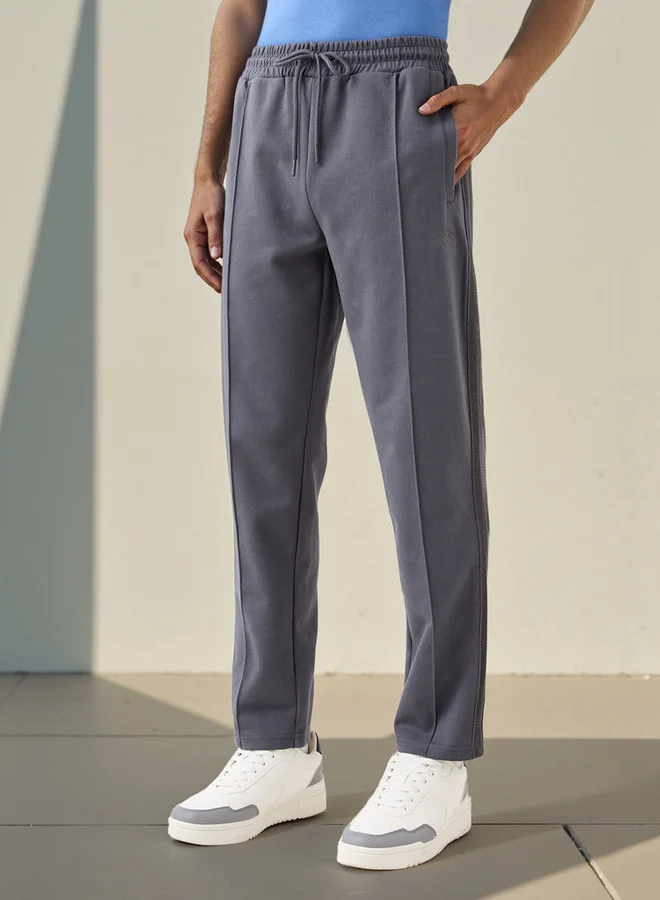 Kappa Panelled Track Pants with Drawstring Closure and Pockets