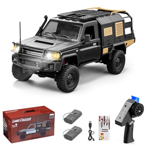 Hylukon 112 Scale RC Crawler MN82S Remote Control Car 24GHz 4WD Off Road Rock Crawler Vehicle with Lights DIY Land Cruiser Pickup Truck Toy for Adults - Image 1
