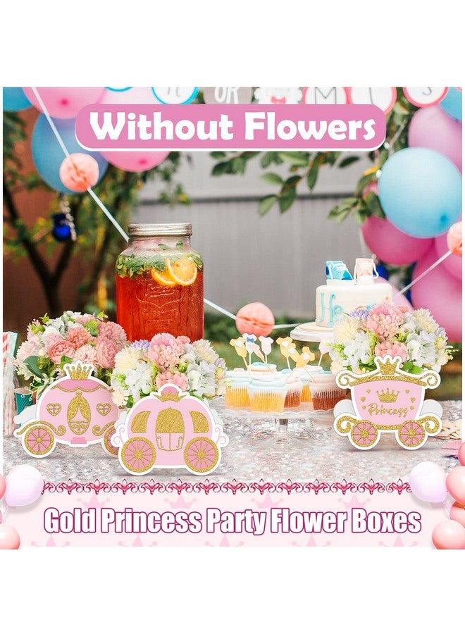 Teling 6 Pcs Princess Party Decorations Princess Carriage Centerpiece Princess Party Flower Treat Boxes Centerpiece Candy Boxes For Birthday Baby Shower Wedding Engagement Party Goodie Box - Image 4