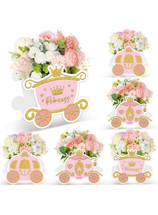 Teling 6 Pcs Princess Party Decorations Princess Carriage Centerpiece Princess Party Flower Treat Boxes Centerpiece Candy Boxes For Birthday Baby Shower Wedding Engagement Party Goodie Box - Image 1