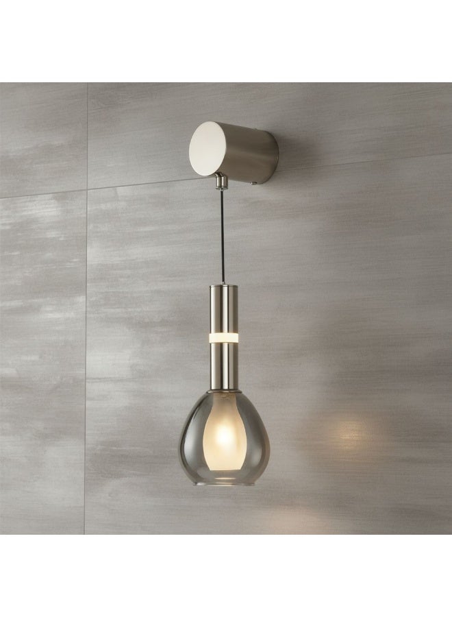 DANUBE HOME مصباح جدار لومن مصابيح جدارية داخلية عصرية فوانيس مثبتة على الحائط مزودة بإضاءة LED مدمجة + تصميم حديث G9 إضاءة داخلية لغرفة النوم غرفة الطعام غرفة المعيشة L10xW11xH40cm-رمادي دخاني - Image 4
