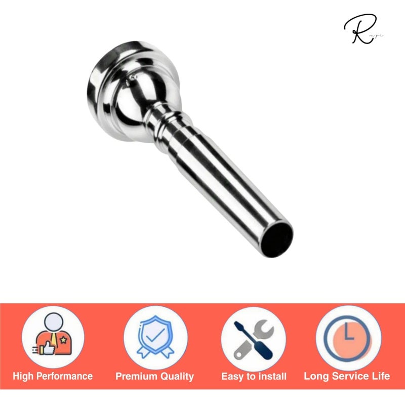 Rmze Professional 7C-103 Silver Trumpet Mouthpiece - Trumpet Parts & Accessories - Mouthpiece for Beginner or Advanced Players (Pack of 1) - Musical Instrument - Image 5