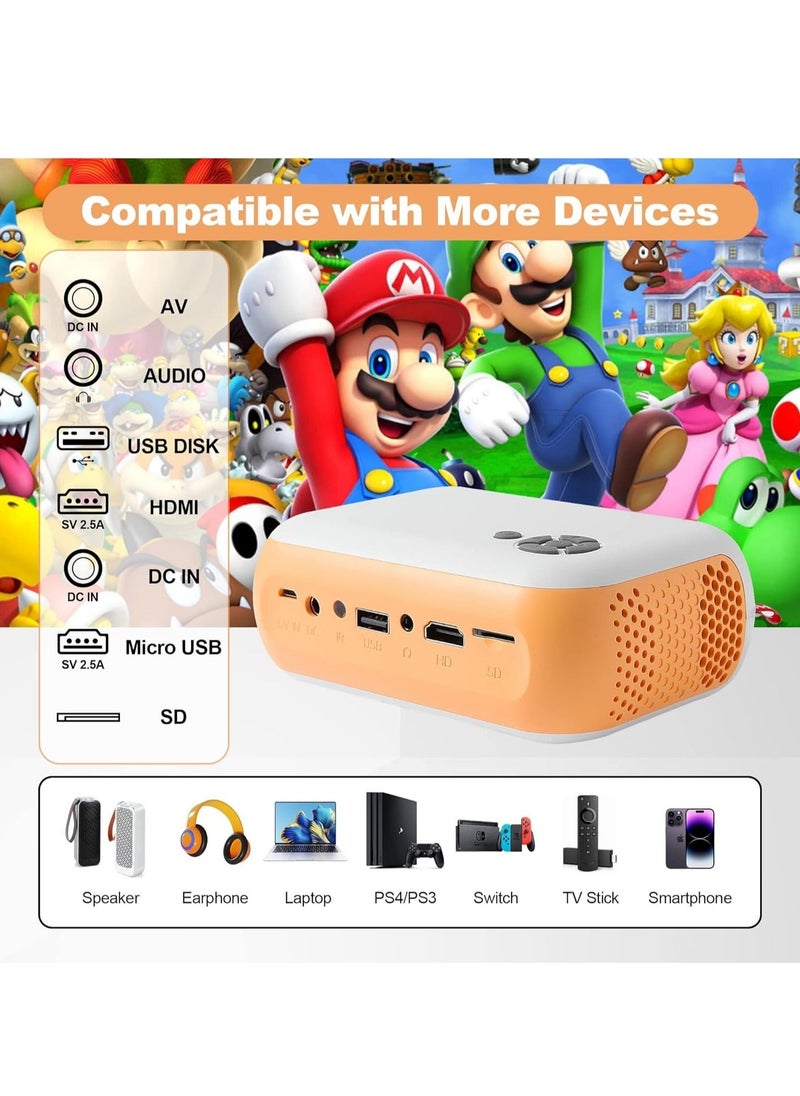 Generic - A10 Mini Projector, 1080P Full HD, 100 ANSI Room Dorm Home Theater Video Projector Compatible with iOS, Android, HDMI, TV Stick, USB, PC and Remote Control - Image 1