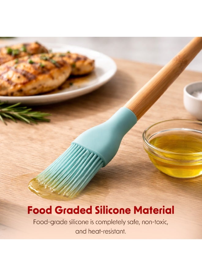 Silicone Basting Brush  With Anti-Slip Wooden Handles  Grill Accessories, Heat ResistantHeat Resistant up to 250°C BPA-Free  Non-Scratch Dishwasher Safe Ideal for Grilling Baking & Cooking - Image 5