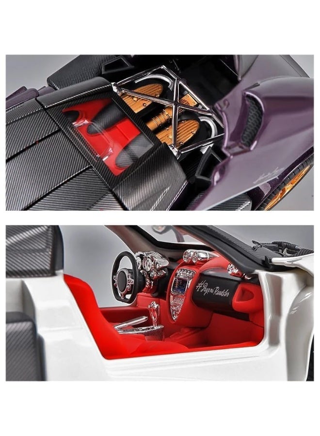 تشي زي محاكاة بمقياس 1:24 لنموذج سيارة باجاني هوايرا المصنوعة من سبائك معدنية مصبوبة - مركبة قابلة للسحب مع إضاءة وصوت - Image 4